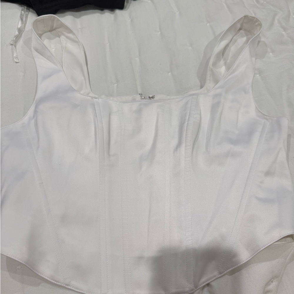 Guess White Satin Blouse